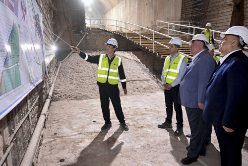 Ознакомление с ходом строительных работ на СТ-4 Рогунской ГЭС